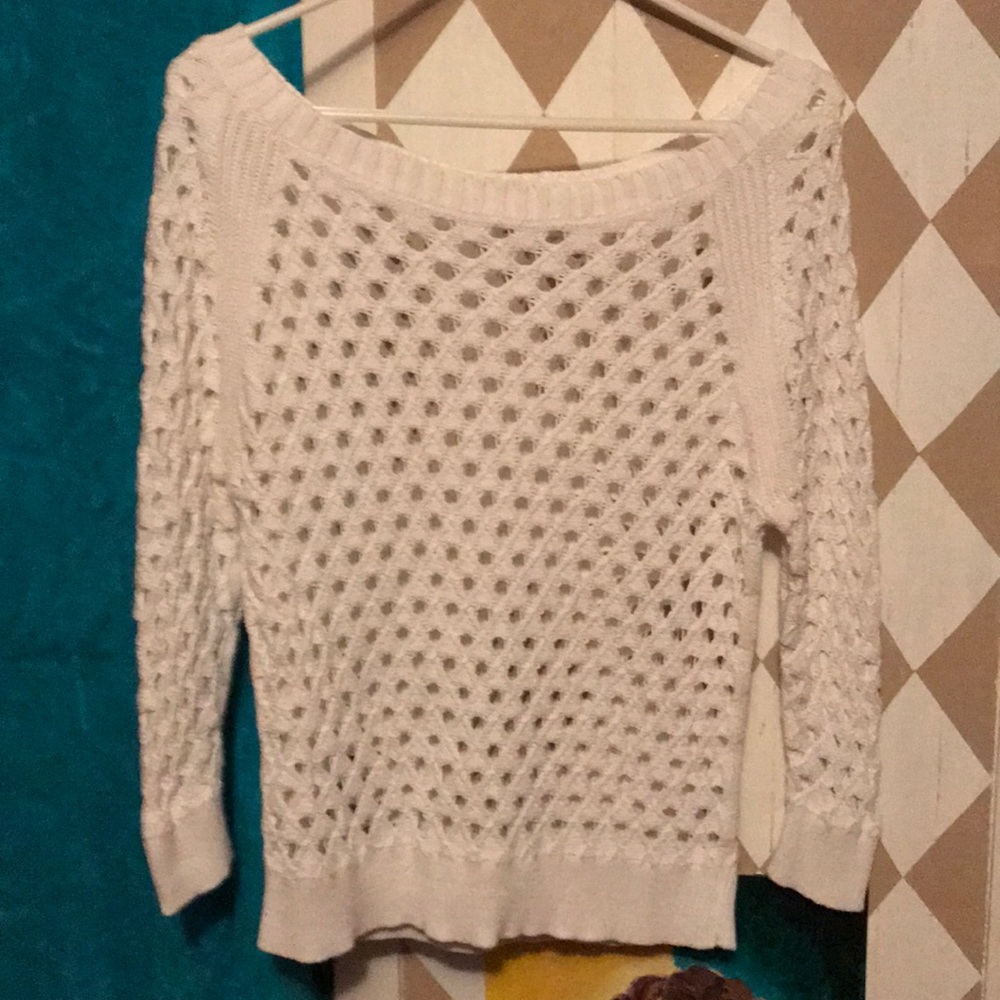 White crochet sweater